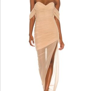 x REVOLVE Dita Mesh Gown Beige size S or 4